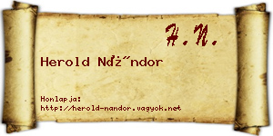 Herold Nándor névjegykártya