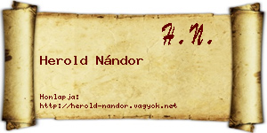 Herold Nándor névjegykártya